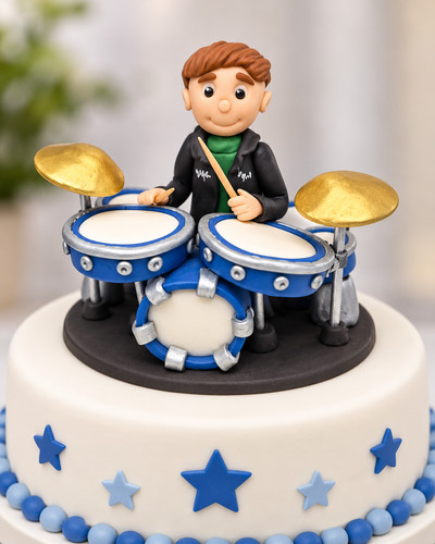 Drummer cake topper fatto - cake,